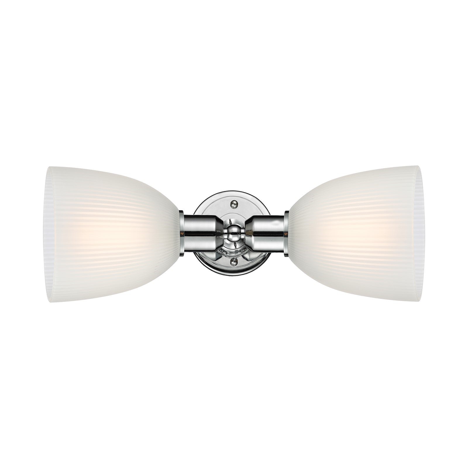 Innovations Castile 17in 2-Light Linear Bath Vanity | Industrial Polished Chrome and White Dome Glass Shades | Bathroom Vanity & | Model 900-2W-PC-G381