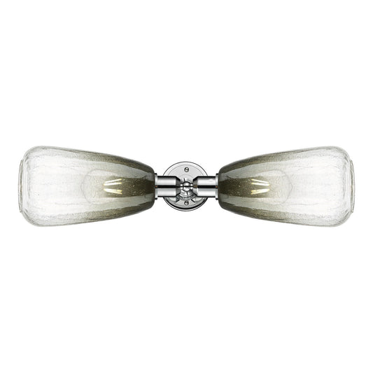 Innovations Brookhaven Almond 25in 2-Light Vanity Light | Industrial Polished Chrome and Slate Glass | Bathroom Vanity | Model 900-2W-PC-G480-6SL