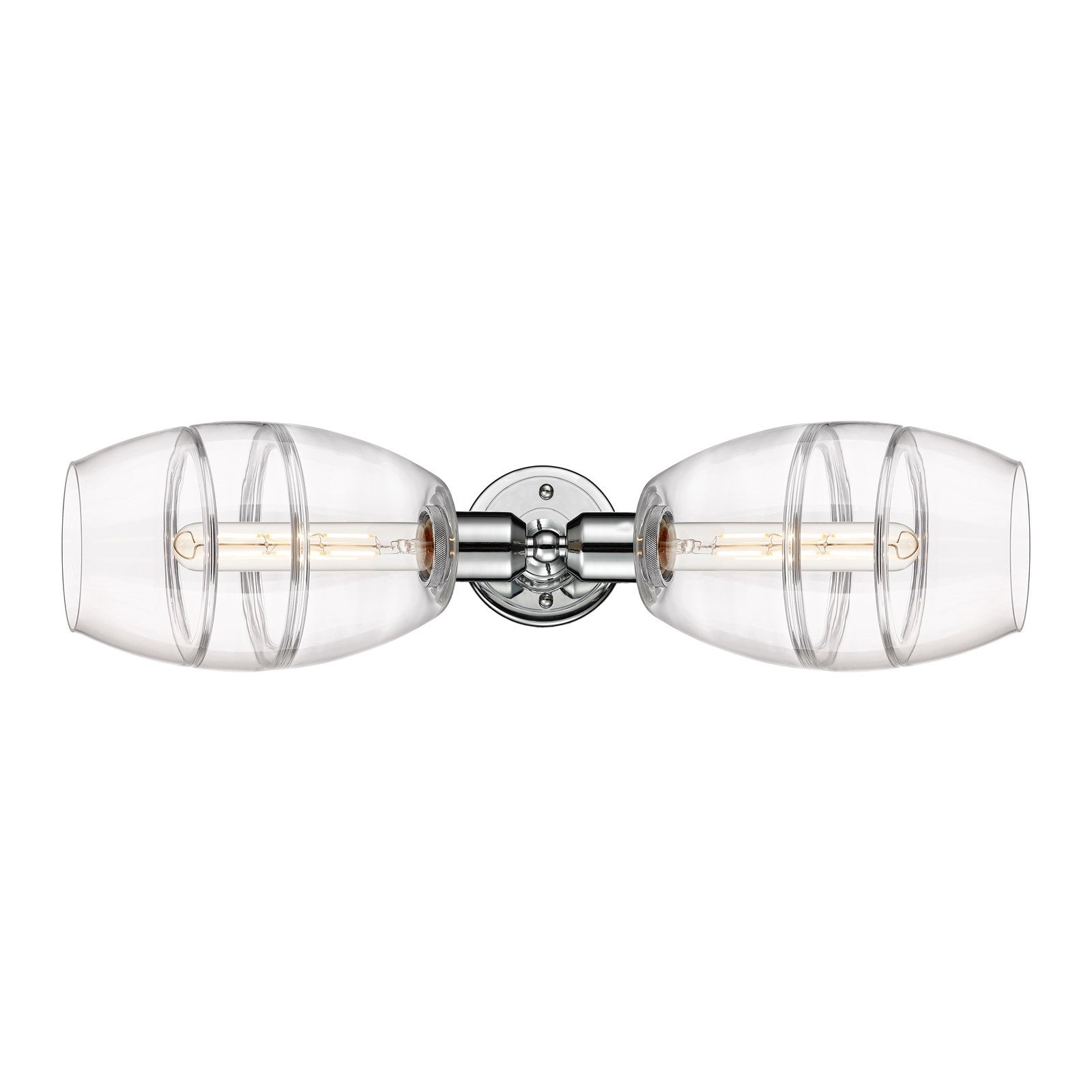 Innovations Vaz 23.75in 2-Light Linear Bath Vanity Light | Industrial Polished Chrome Steel and Clear Glass | Bathroom Vanity & | Model 900-2W-PC-G557-6CL