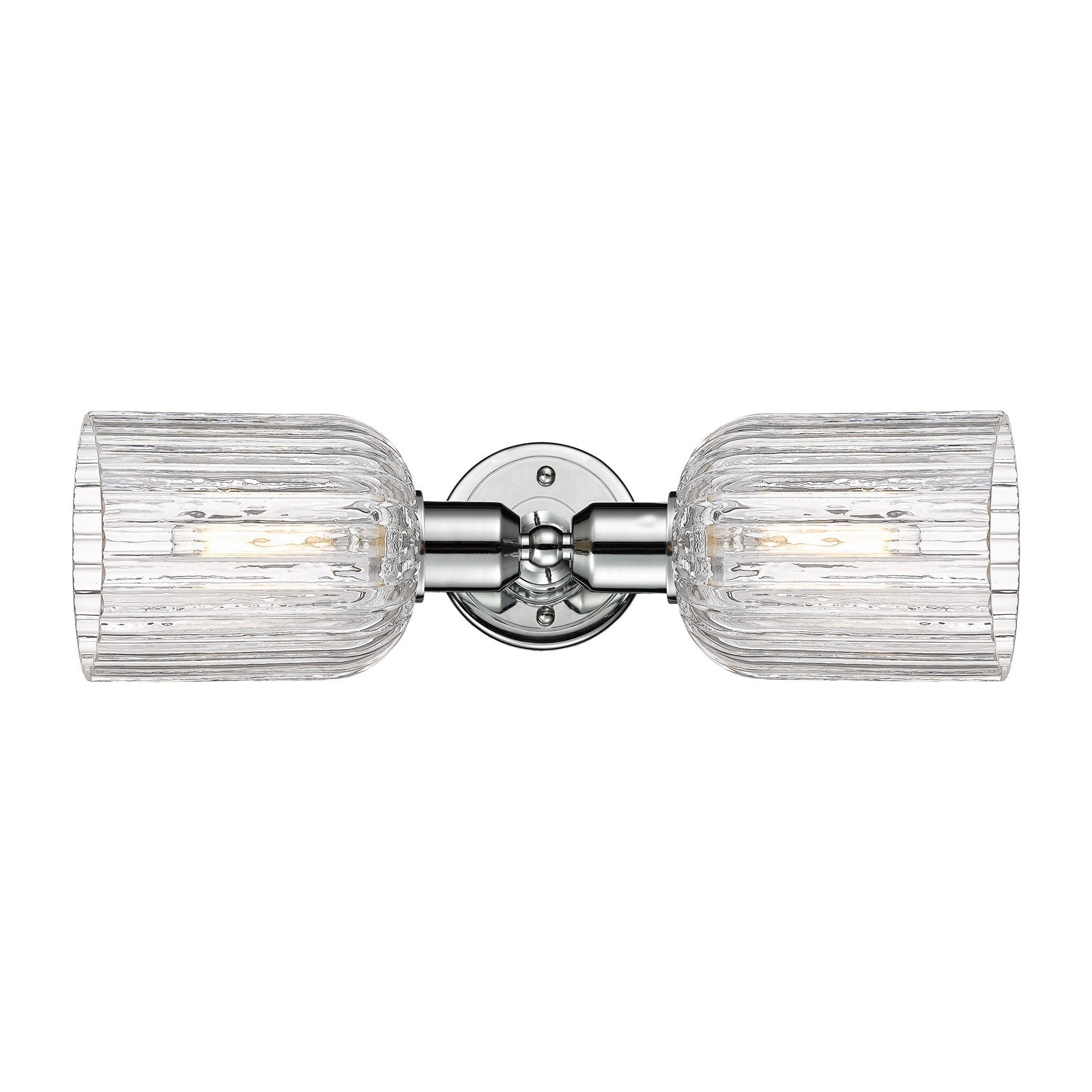 Innovations Bridal Veil 17in 2-Light Linear Bath Vanity | Industrial Polished Chrome and Clear Ribbed Glass | Bathroom Vanity | Model 900-2W-PC-G559-5CL