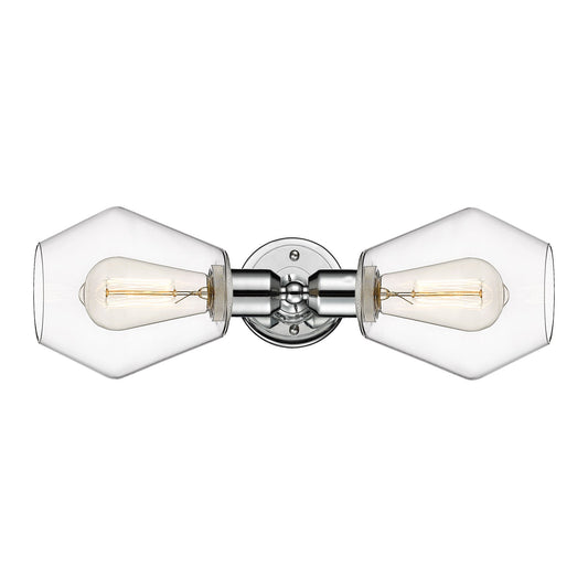 Innovations Cindyrella 18in 2-Light Linear Bath Vanity Light | Industrial Polished Chrome and Clear Glass | Bathroom Vanity & | Model 900-2W-PC-G652-6