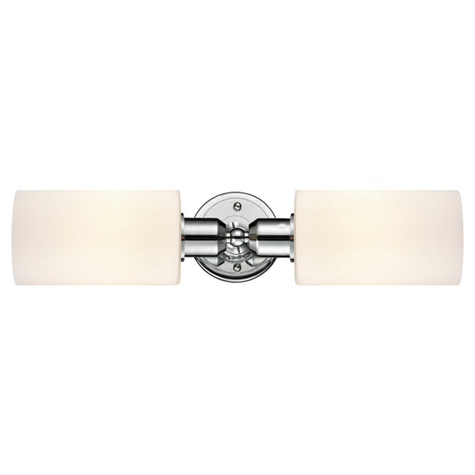 Innovations Clymer 17in 2-Light Linear Bath Vanity Light | Industrial Polished Chrome and Matte White Glass | Bathroom Vanity & | Model 900-2W-PC-G801