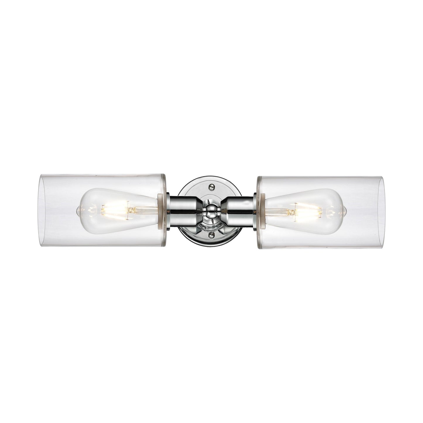 Innovations Clymer 17in 2-Light Linear Bath Vanity Light | Industrial Polished Chrome Steel and Clear Glass | Bathroom Vanity | Model 900-2W-PC-G802