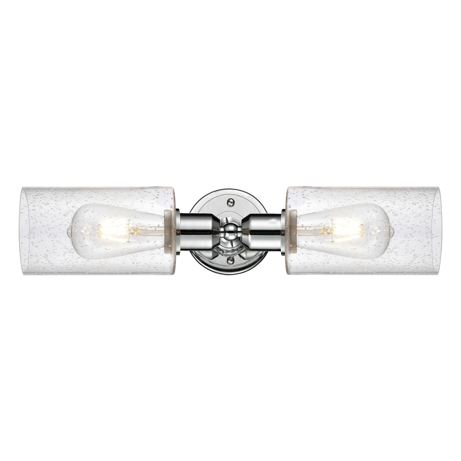 Innovations Clymer 17in 2-Light Linear Bath Vanity Light | Polished Chrome Steel and Seedy Glass | Bathroom Vanity | Model 900-2W-PC-G804