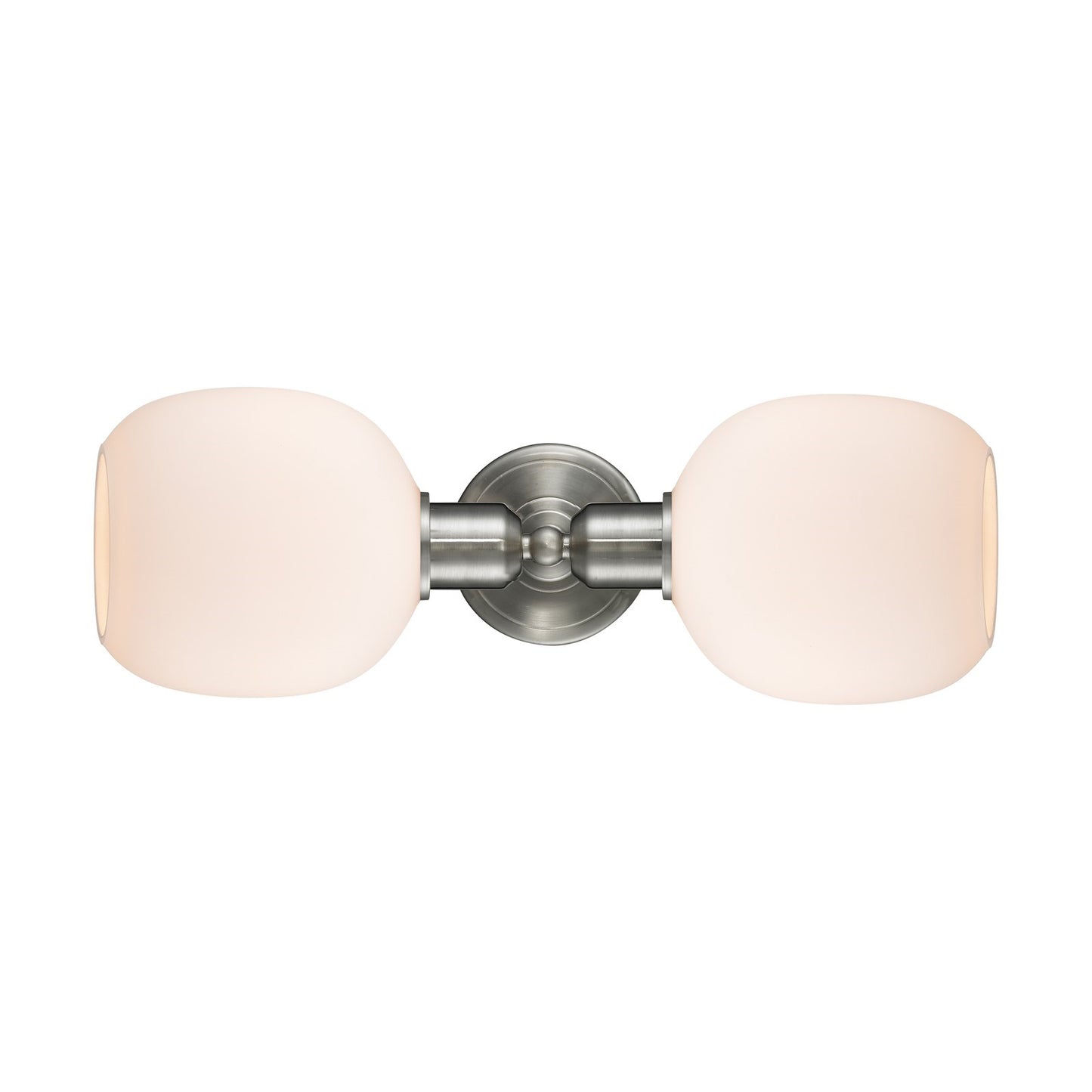 Innovations Belfast 17.25in 2-Light Linear Bath Vanity Light | Industrial Brushed Satin Nickel and Matte White Glass | Bathroom | Model 900-2W-SN-G101