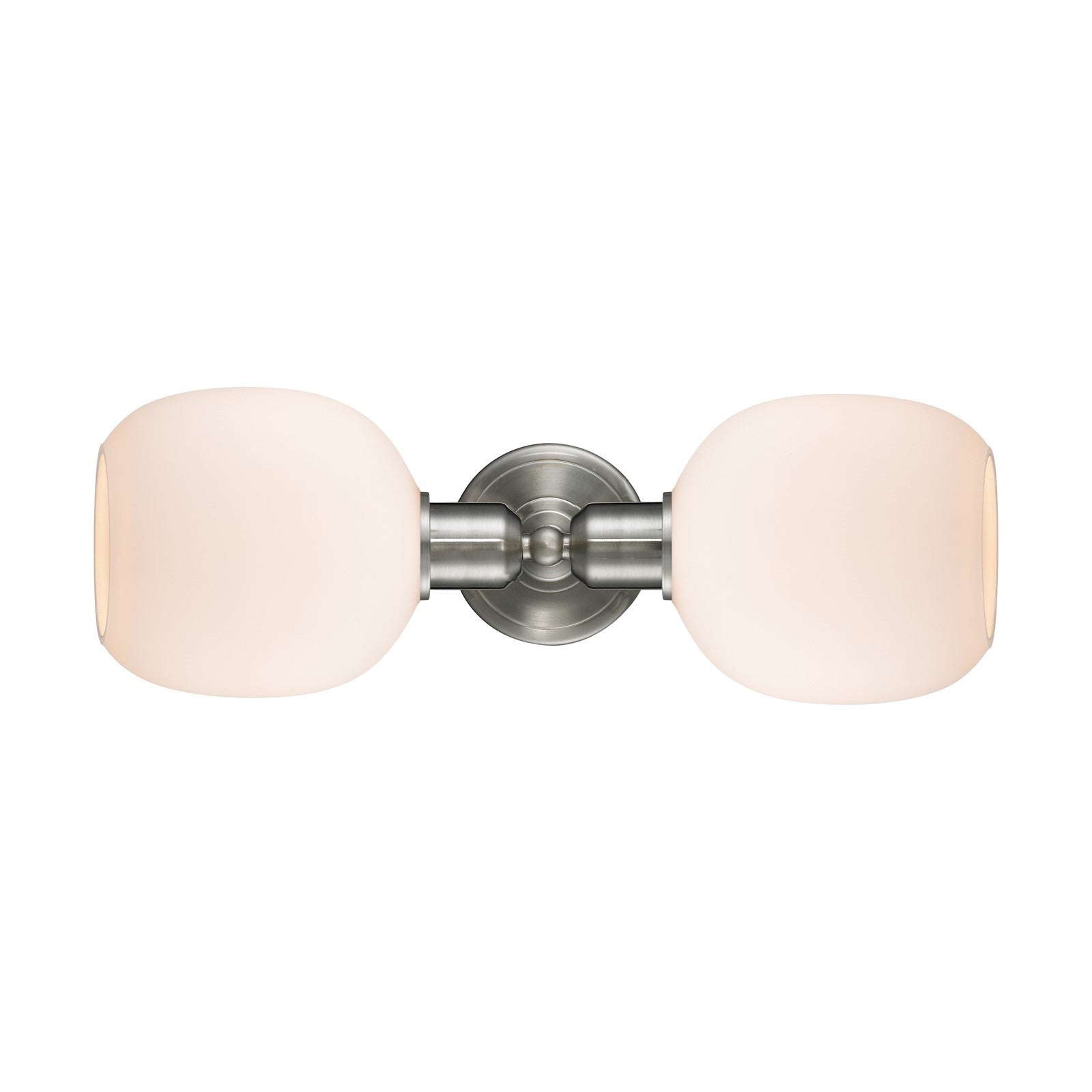 Innovations Belfast 17.25in 2-Light Linear Bath Vanity Light | Industrial Brushed Satin Nickel and Matte White Glass | Bathroom | Model 900-2W-SN-G101