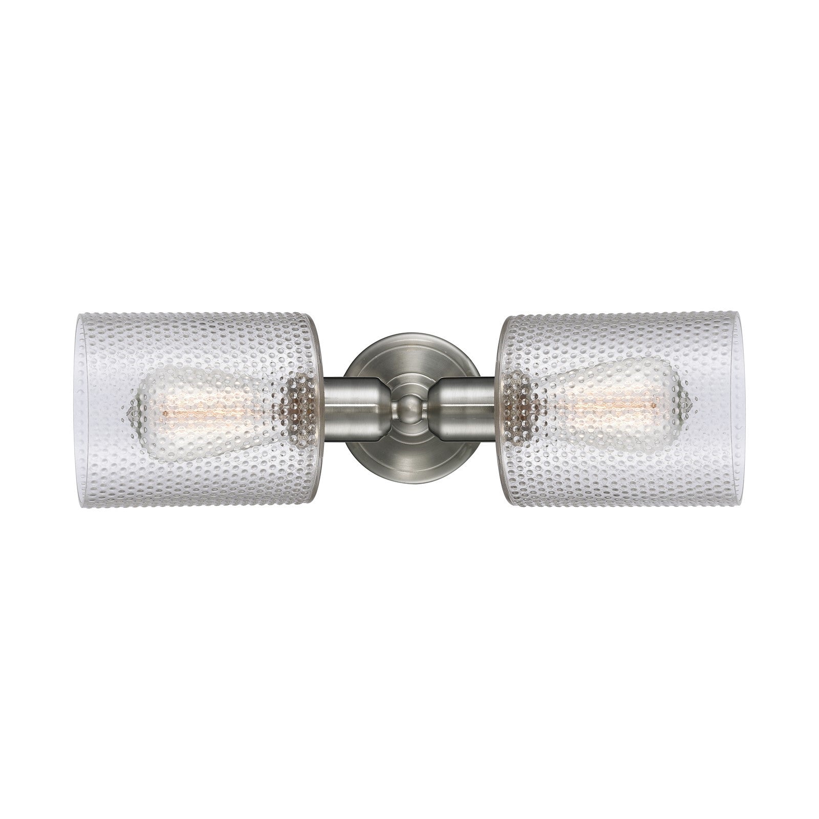 Innovations Cobbleskill 17in 2-Light Linear Bath Vanity | Industrial Brushed Satin Nickel and Clear Glass | Bathroom Vanity & | Model 900-2W-SN-G112