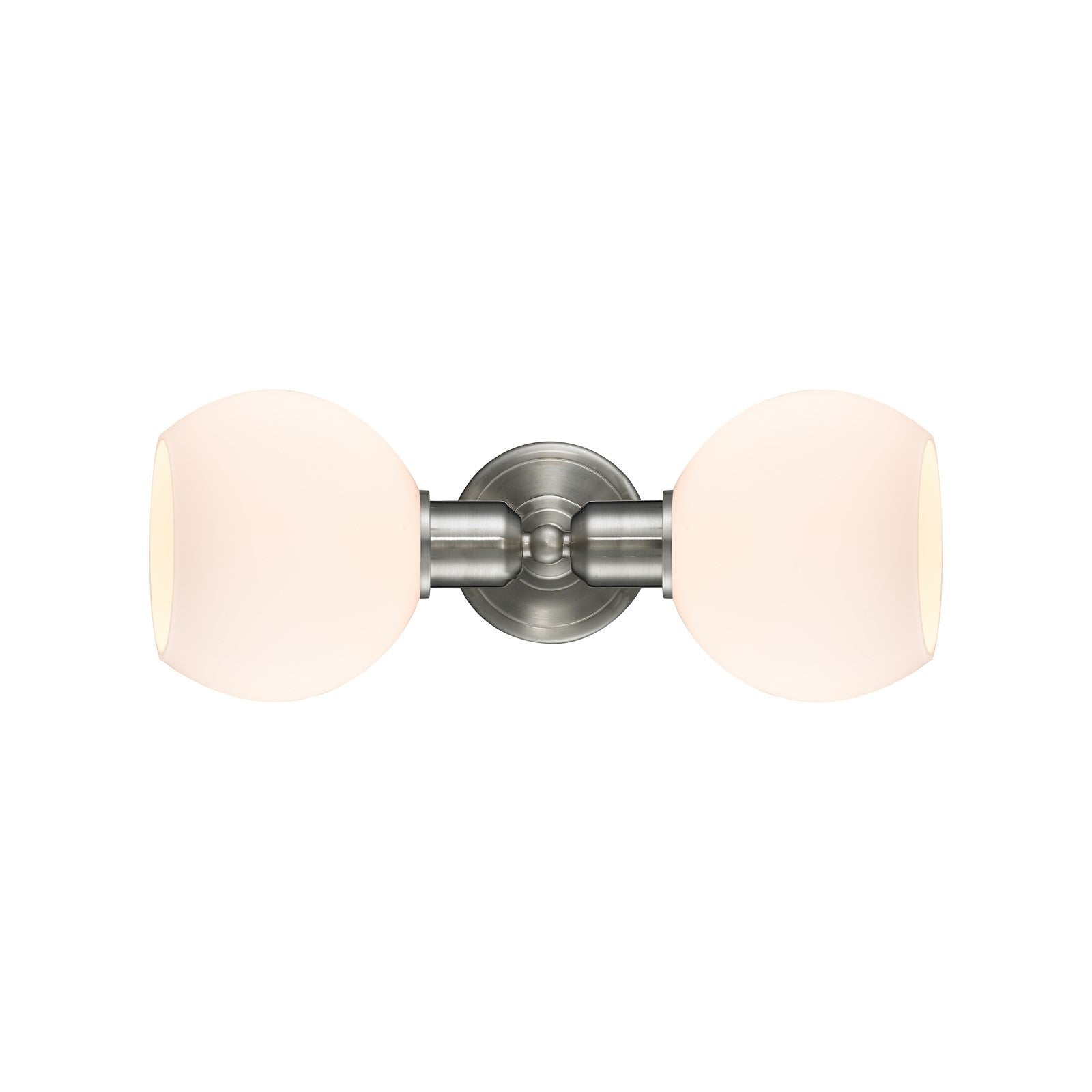 Innovations Athens 15in 2-Light Linear Bath Vanity Light | Industrial Brushed Satin Nickel and Cased Matte White Glass | Bathroom | Model 900-2W-SN-G121-6