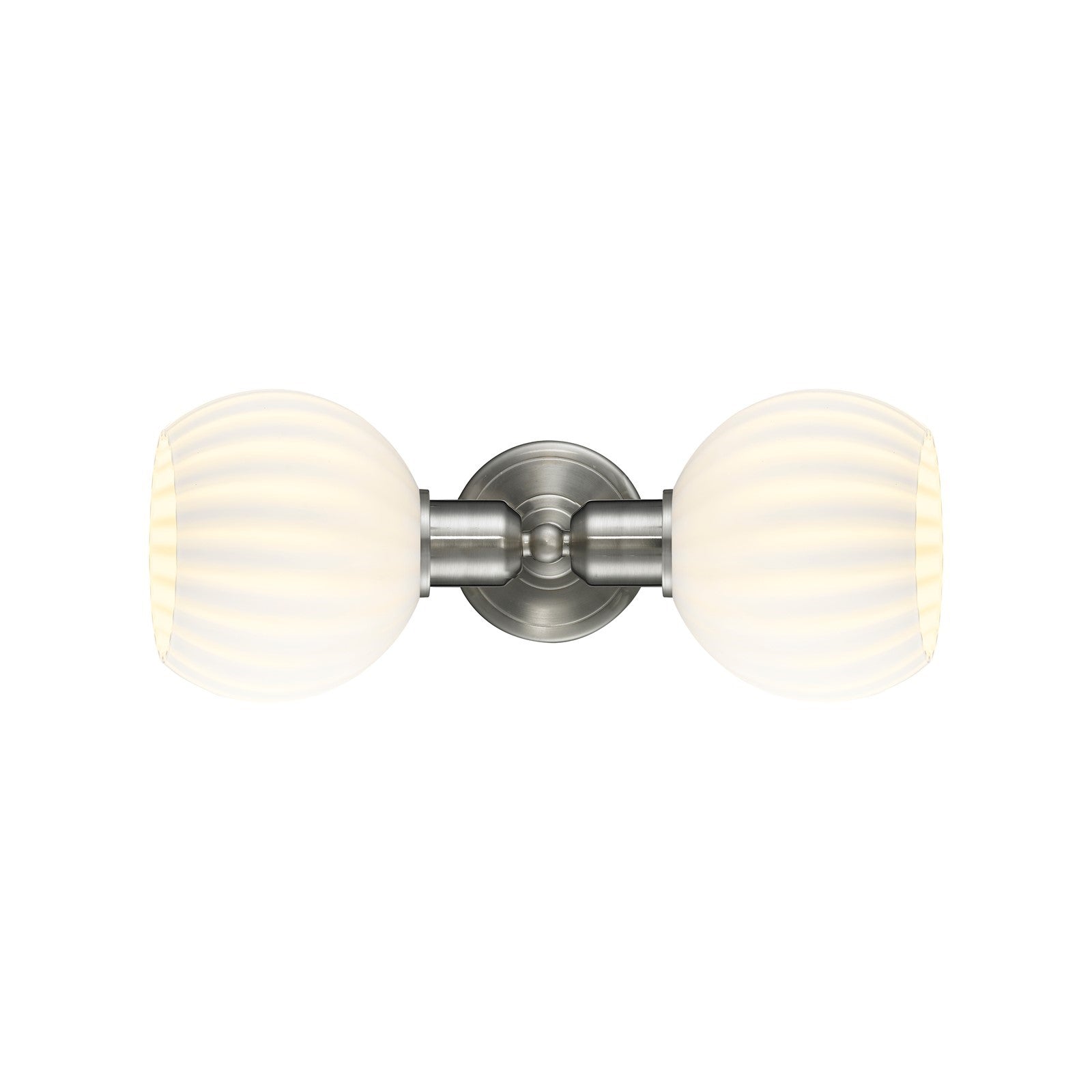 Innovations White Venetian 15.25in 2-Light Linear Bath Vanity Light | Industrial Brushed Satin Nickel and White Venetian Glass | Model 900-2W-SN-G1217-6WV