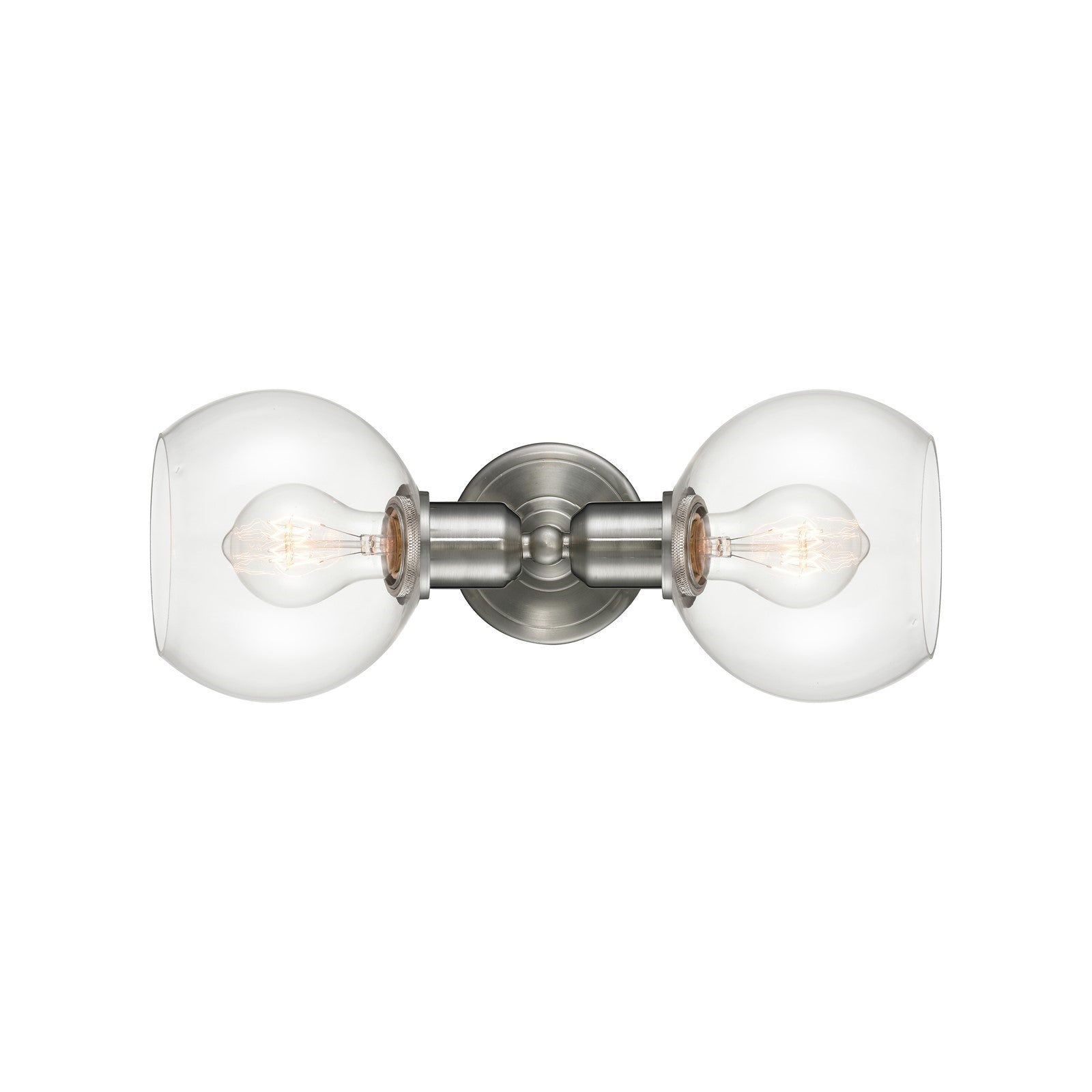 Innovations Athens 15in 2-Light Bath Vanity | Industrial Brushed Satin Nickel and Clear Glass | Bathroom Vanity | 15 x 5.88 in | Model 900-2W-SN-G122-6