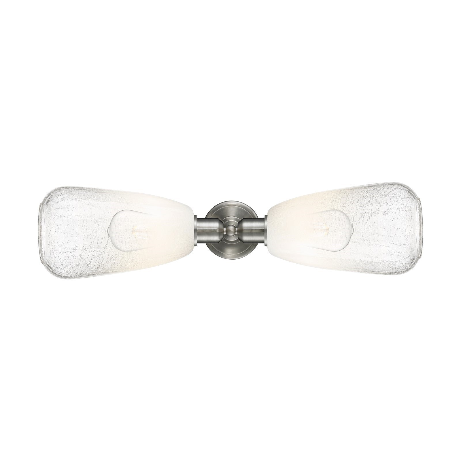 Innovations Brookhaven Almond 25in 2-Light Linear Bath Vanity Light | Industrial Brushed Satin Nickel and Opal Glass | Bathroom | Model 900-2W-SN-G480-6OP