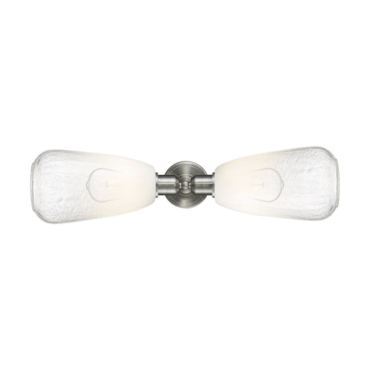 Innovations Brookhaven Almond 25in 2-Light Linear Bath Vanity Light | Industrial Brushed Satin Nickel and Opal Glass | Bathroom | Model 900-2W-SN-G480-6OP