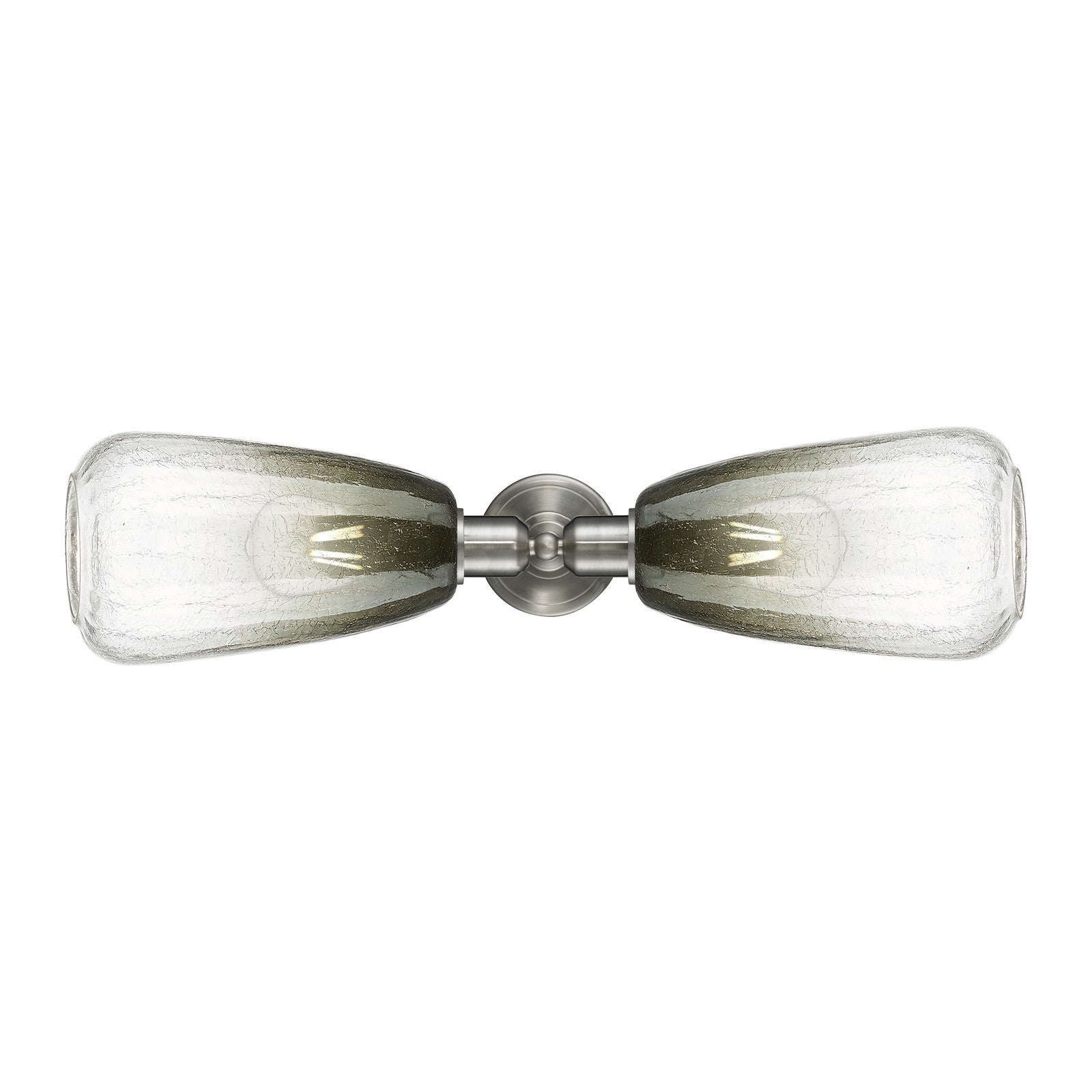 Innovations Brookhaven Almond 25in 2-Light Linear Bath Vanity Light | Industrial Brushed Satin Nickel and Slate Glass | Model 900-2W-SN-G480-6SL