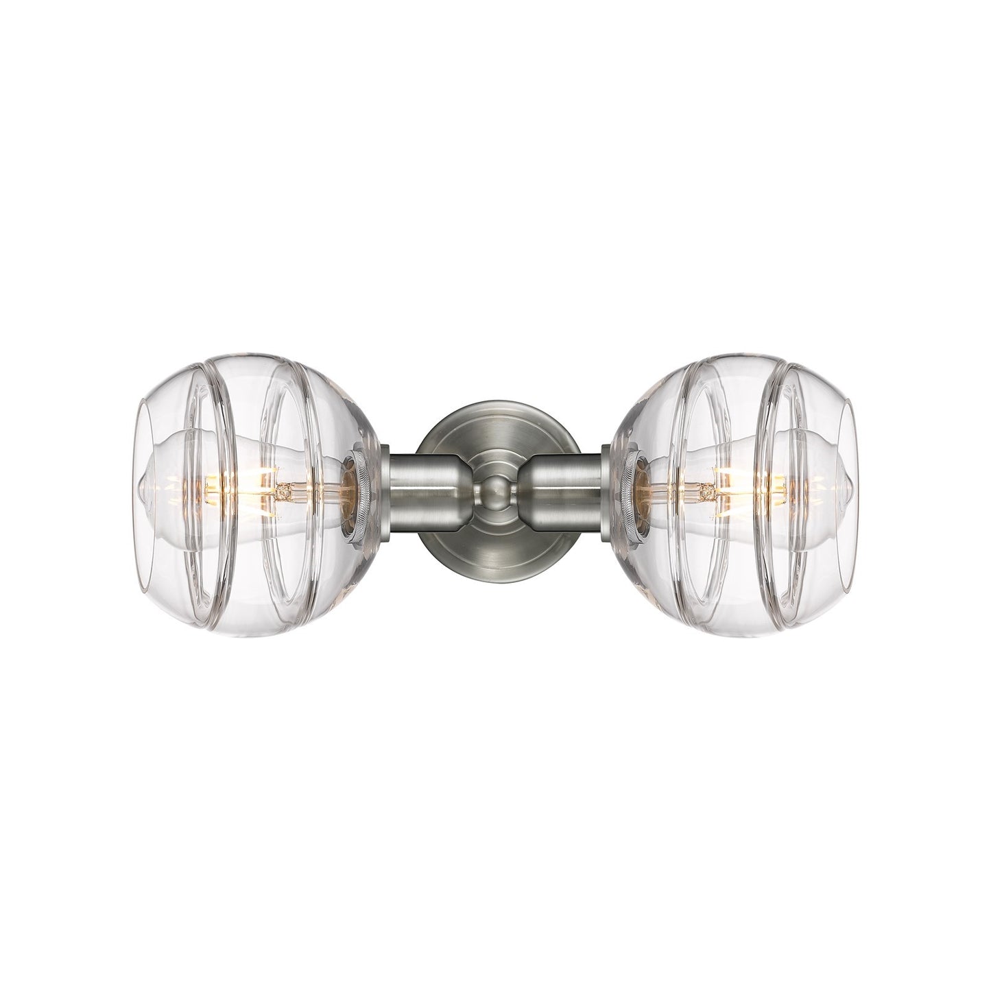 Innovations Rochester 15in 2-Light Linear Bath Vanity Light | Industrial Brushed Satin Nickel and Clear Glass | Bathroom Vanity | Model 900-2W-SN-G556-6CL