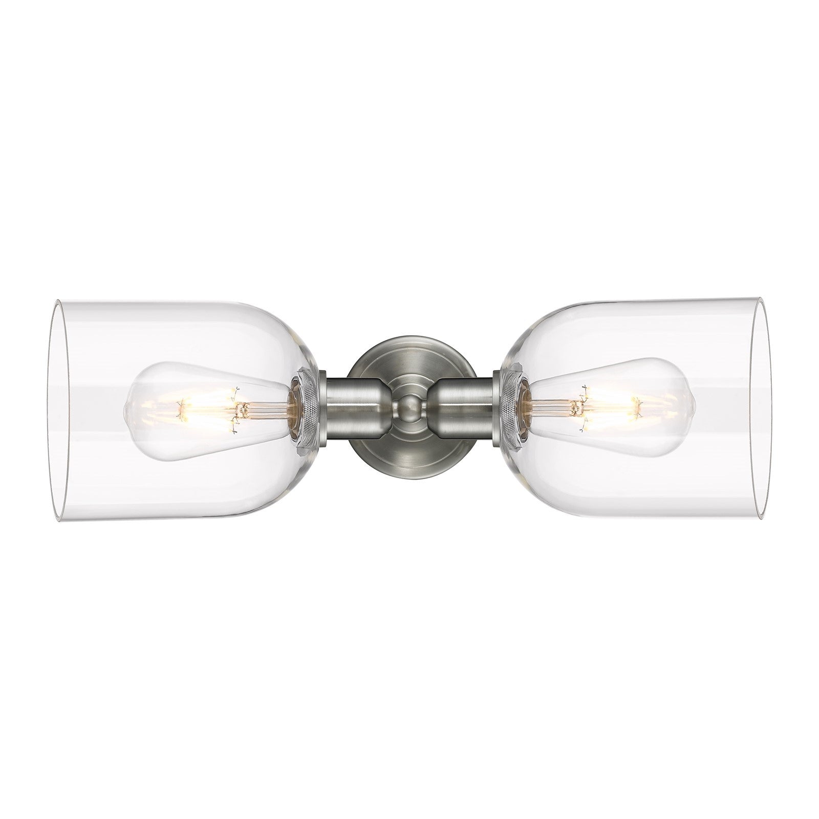 Innovations Bella 18in 2-Light Linear Bath Vanity Light | Industrial Brushed Satin Nickel and Clear Glass | Bathroom Vanity & | Model 900-2W-SN-G558-6CL
