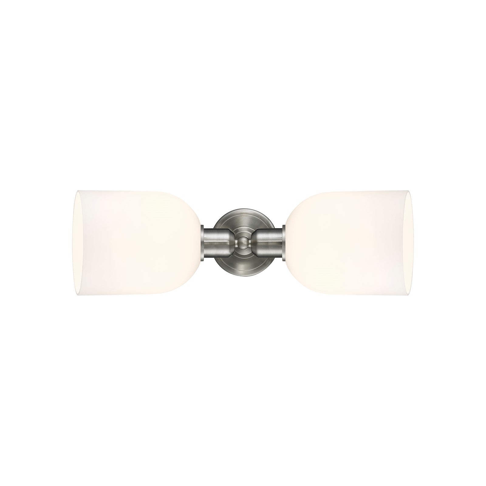 Innovations Bella 18in 2-Light Linear Bath Vanity Light | Industrial Brushed Satin Nickel and White Glass | Bathroom Vanity & | Model 900-2W-SN-G558-6GWH