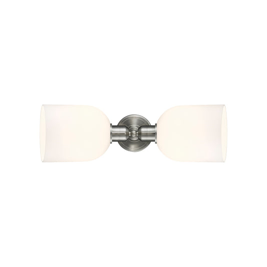 Innovations Bella 18in 2-Light Linear Bath Vanity Light | Industrial Brushed Satin Nickel and White Glass | Bathroom Vanity & | Model 900-2W-SN-G558-6GWH