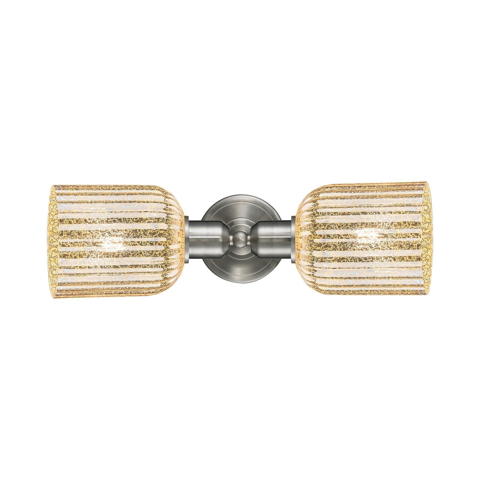 Innovations Bridal Veil 17in 2-Light Vanity Light | Industrial Brushed Satin Nickel and Mercury Ribbed Glass | Bathroom Vanity | Model 900-2W-SN-G559-5ME
