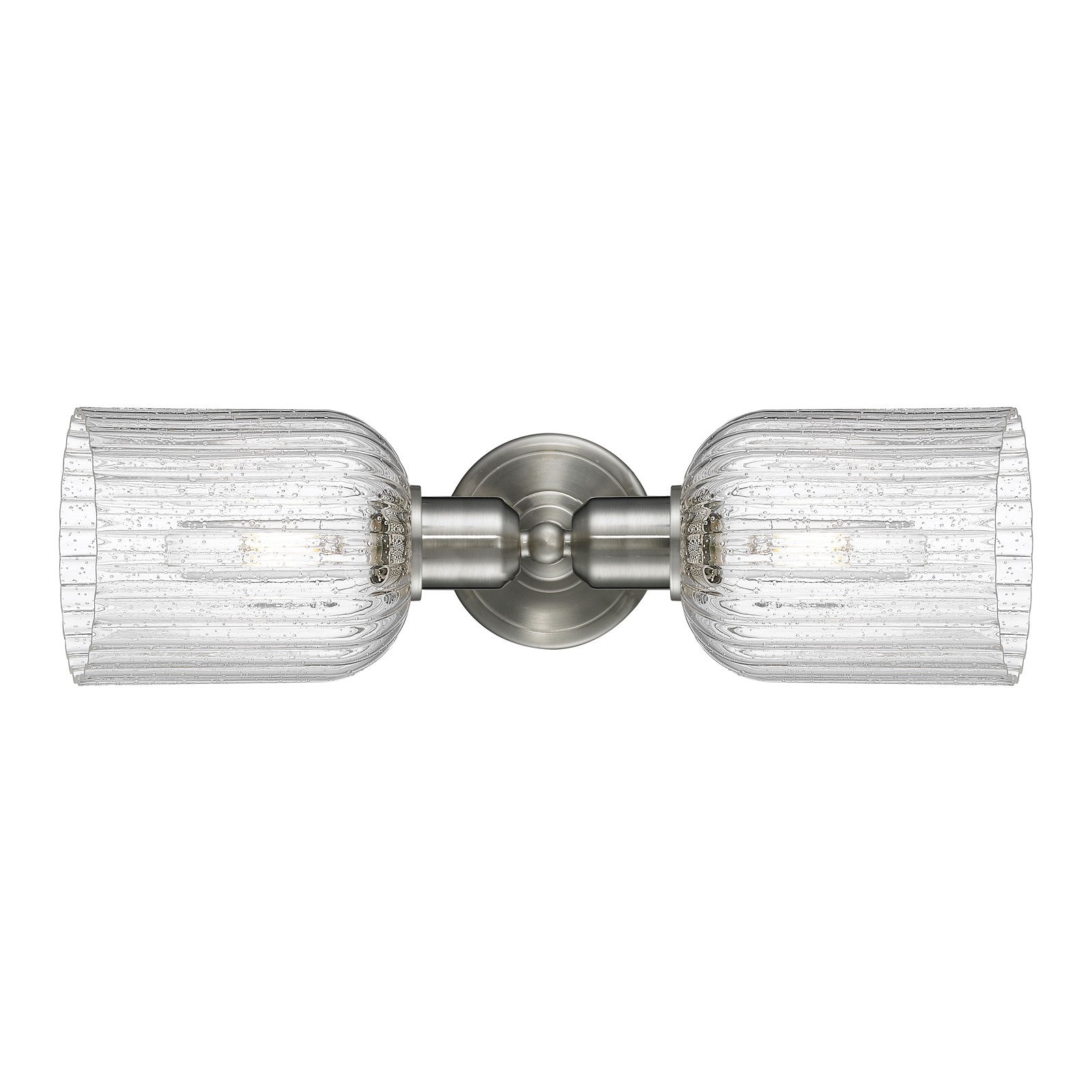 Innovations Bridal Veil 17in 2-Light Vanity Light | Industrial Brushed Satin Nickel and Seedy Ribbed Glass | Bathroom Vanity | Model 900-2W-SN-G559-5SDY