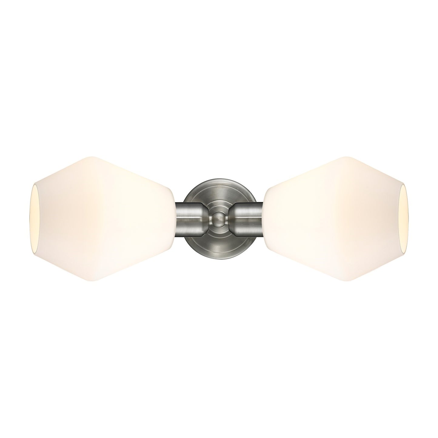 Innovations Cindyrella 18in 2-Light Linear Bath Vanity Light | Industrial Brushed Satin Nickel and Cased Matte White Glass | Model 900-2W-SN-G651-6