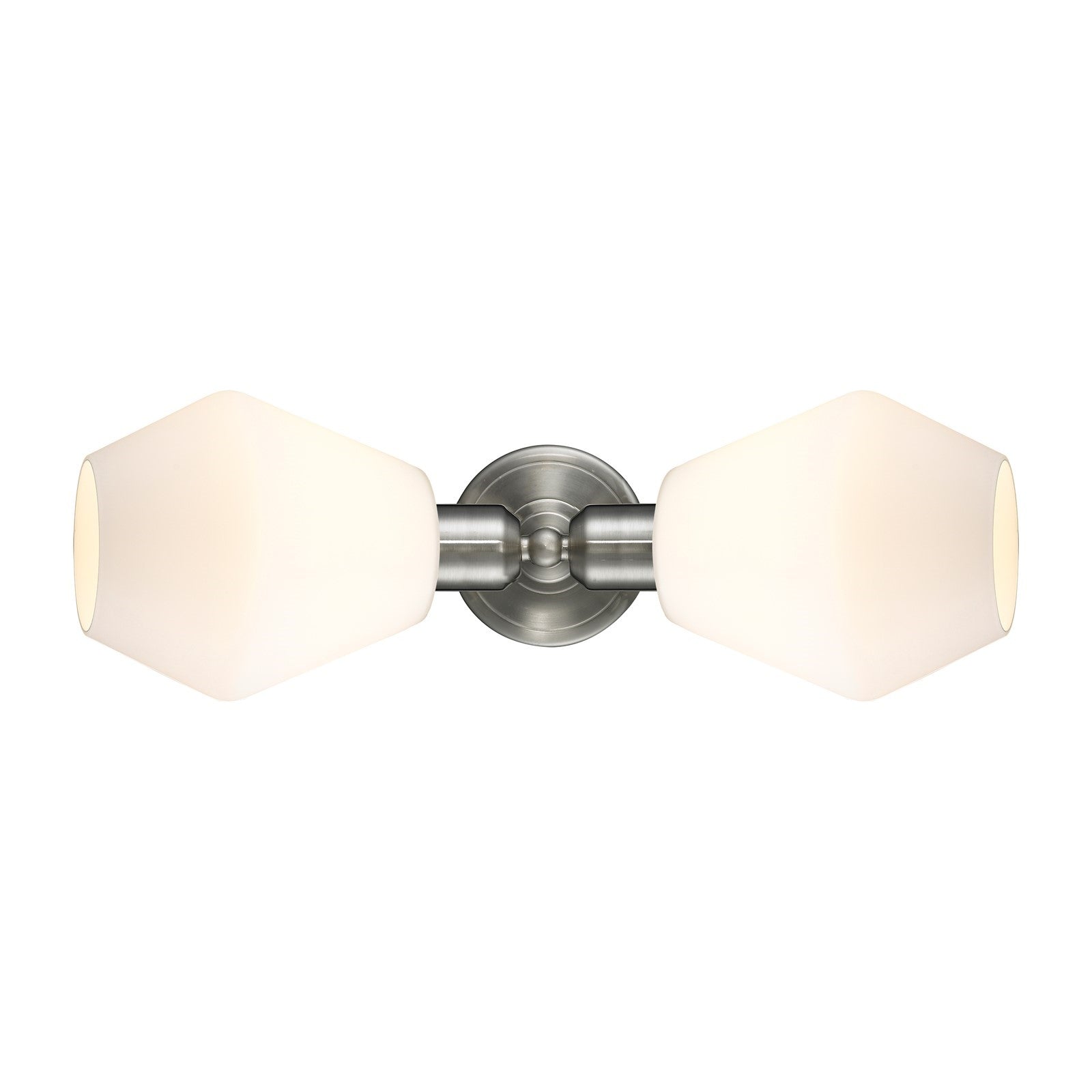 Innovations Cindyrella 18in 2-Light Linear Bath Vanity Light | Industrial Brushed Satin Nickel and Cased Matte White Glass | Model 900-2W-SN-G651-6