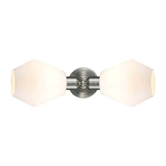Innovations Cindyrella 18in 2-Light Linear Bath Vanity Light | Industrial Brushed Satin Nickel and Cased Matte White Glass | Model 900-2W-SN-G651-6