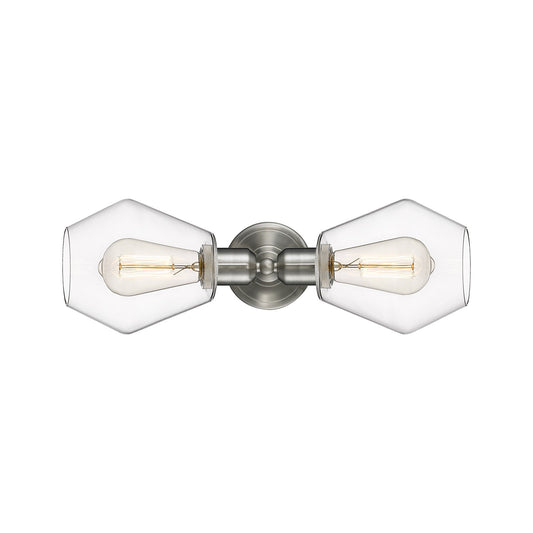 Innovations Cindyrella 18in 2-Light Linear Bath Vanity Light | Industrial Brushed Satin Nickel and Clear Glass | Bathroom Vanity | Model 900-2W-SN-G652-6