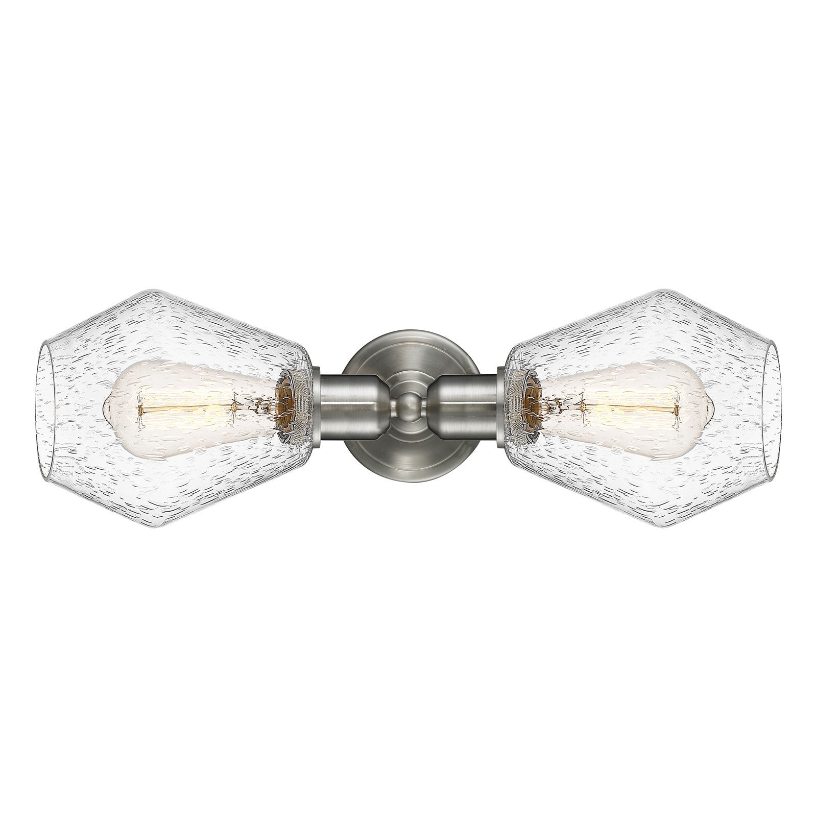 Innovations Cindyrella 18in 2-Light Linear Bath Vanity Light | Industrial Brushed Satin Nickel and Seedy Glass | Bathroom Vanity | Model 900-2W-SN-G654-6