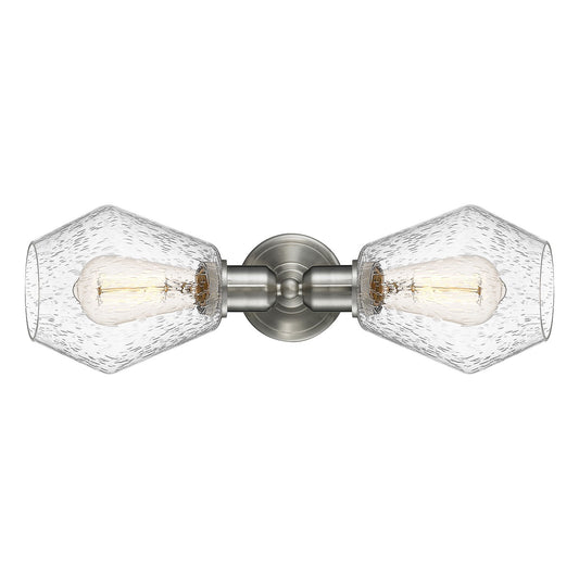 Innovations Cindyrella 18in 2-Light Linear Bath Vanity Light | Industrial Brushed Satin Nickel and Seedy Glass | Bathroom Vanity | Model 900-2W-SN-G654-6
