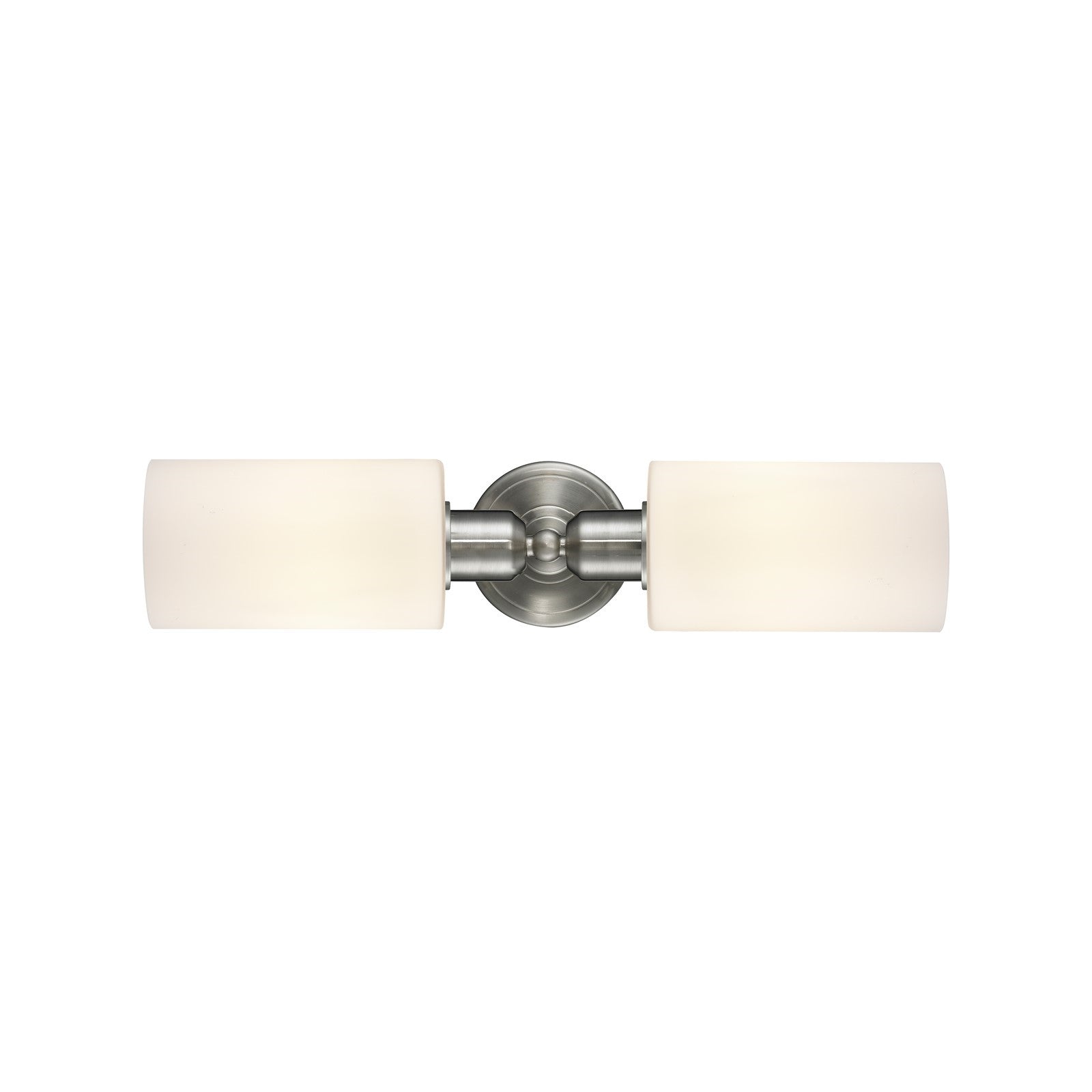 Innovations Clymer 17in 2-Light Linear Bath Vanity Light | Industrial Brushed Satin Nickel and Matte White Glass | Bathroom Vanity | Model 900-2W-SN-G801