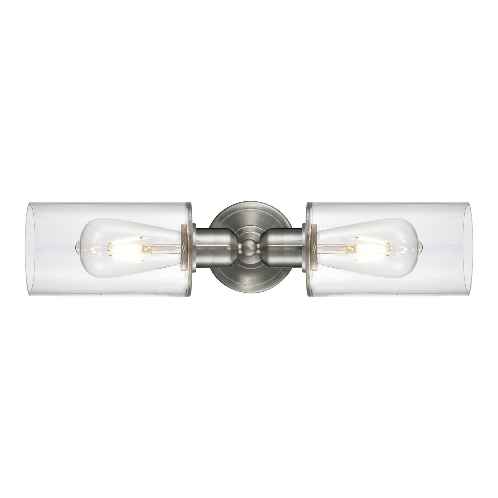 Innovations Clymer 17in 2-Light Linear Bath Vanity Light | Industrial Brushed Satin Nickel and Clear Glass | Bathroom Vanity | Model 900-2W-SN-G802