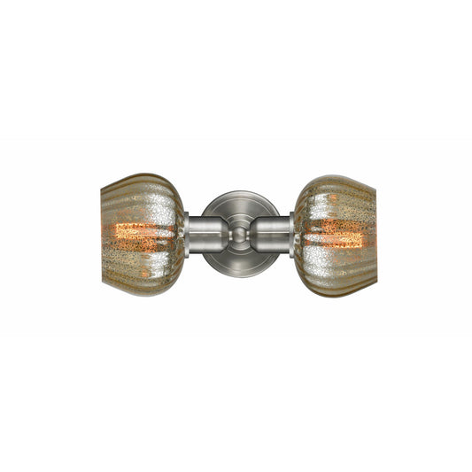 Innovations Fenton 16in 2-Light Bath Vanity Light | Brushed Satin Nickel Steel and Mercury Glass | Bathroom Vanity | Model 900-2W-SN-G96-LED