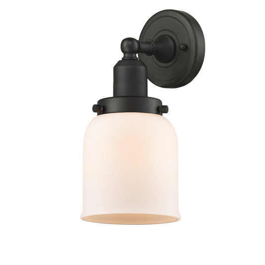 Innovations Bell 5in 1-Light Bath Vanity Light LED | Industrial Oil Rubbed Bronze and Matte White Frosted Glass | Bathroom | Model 900H-1W-OB-G51-LED