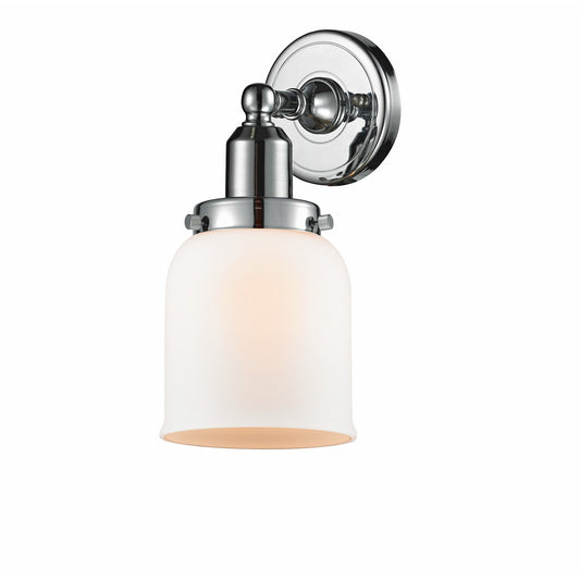 Innovations Bell 5in 1-Light LED Bath Vanity Light | Industrial Polished Chrome and Matte White Glass | Bathroom Vanity & | Model 900H-1W-PC-G51-LED