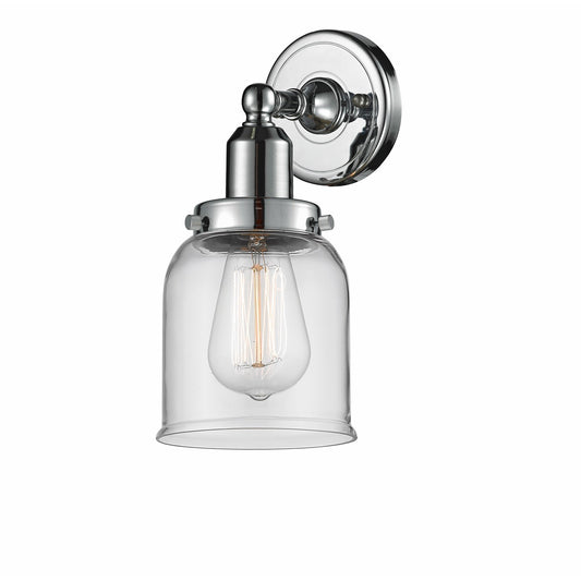 Innovations Bell 5in 1-Light Bath Vanity Light | Industrial Polished Chrome and Clear Glass | Bathroom Vanity | Model 900H-1W-PC-G52-LED