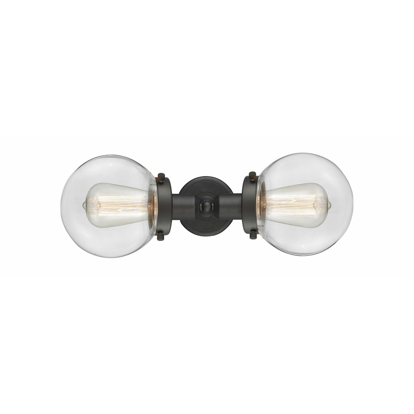 Innovations Beacon 14in 2-Light Bath Vanity Light | Industrial Oil Rubbed Bronze and Clear Glass | Bathroom Vanity | 14 x 11 in | Model 900H-2W-OB-G202-6