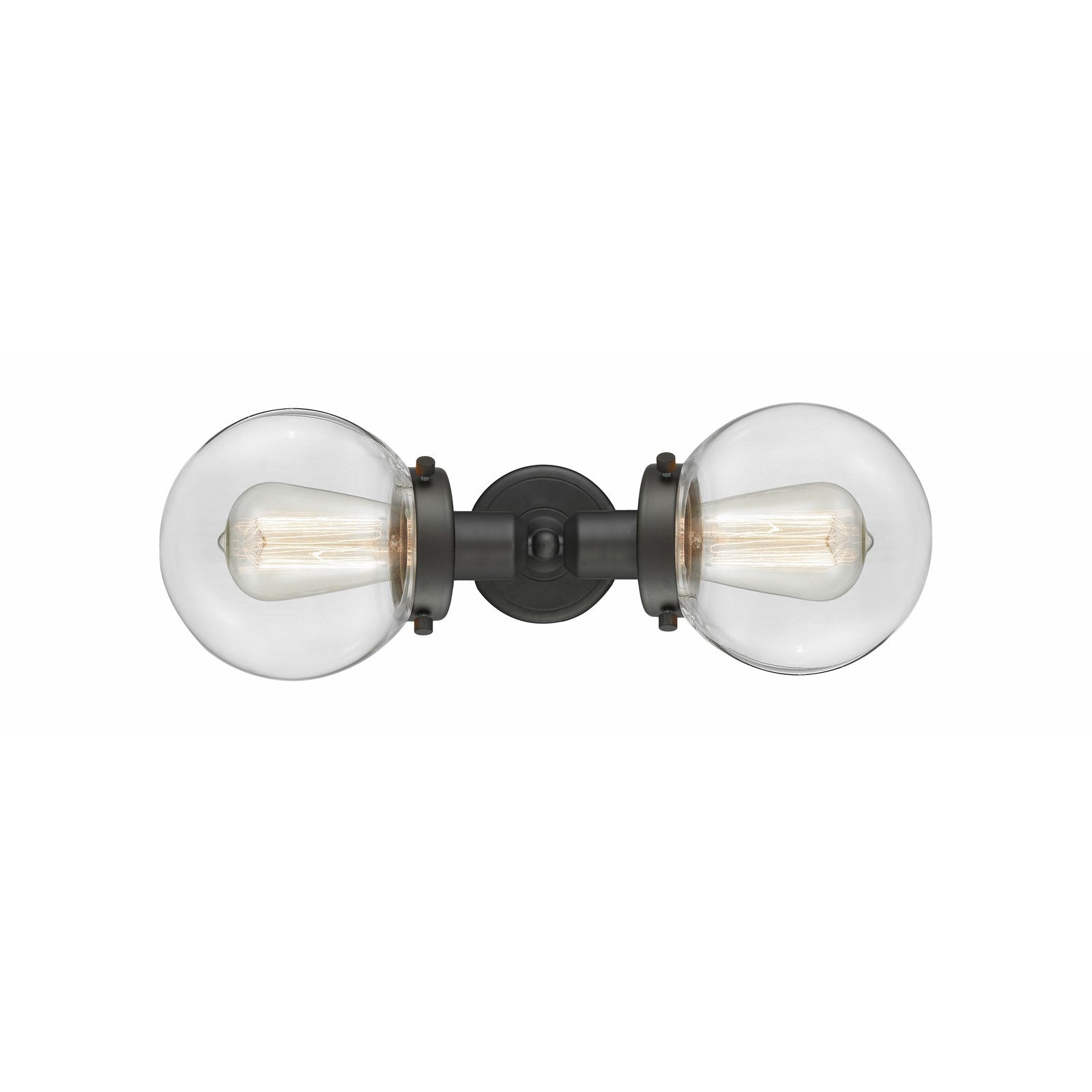 Innovations Beacon 14in 2-Light LED Bath Vanity Light | Industrial Oil Rubbed Bronze and Clear Glass | Bathroom Vanity | Model 900H-2W-OB-G202-6-LED