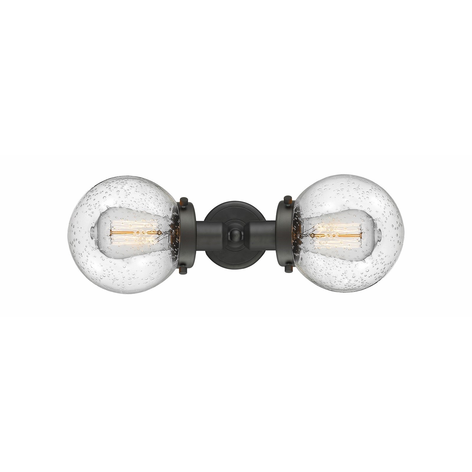Innovations Beacon 14in 2-Light LED Bath Vanity Light | Industrial Oil Rubbed Bronze and Seedy Glass | Bathroom Vanity | Model 900H-2W-OB-G204-6-LED