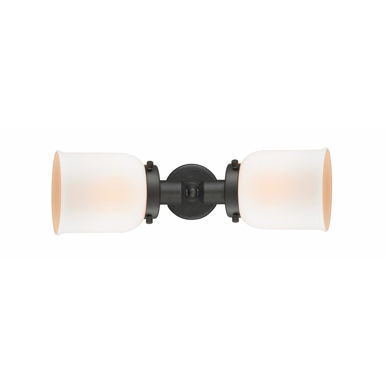 Innovations Bell 18.5in 2-Light LED Bath Vanity Light | Industrial Oil Rubbed Bronze and Matte White Glass | Bathroom Vanity | Model 900H-2W-OB-G51-LED