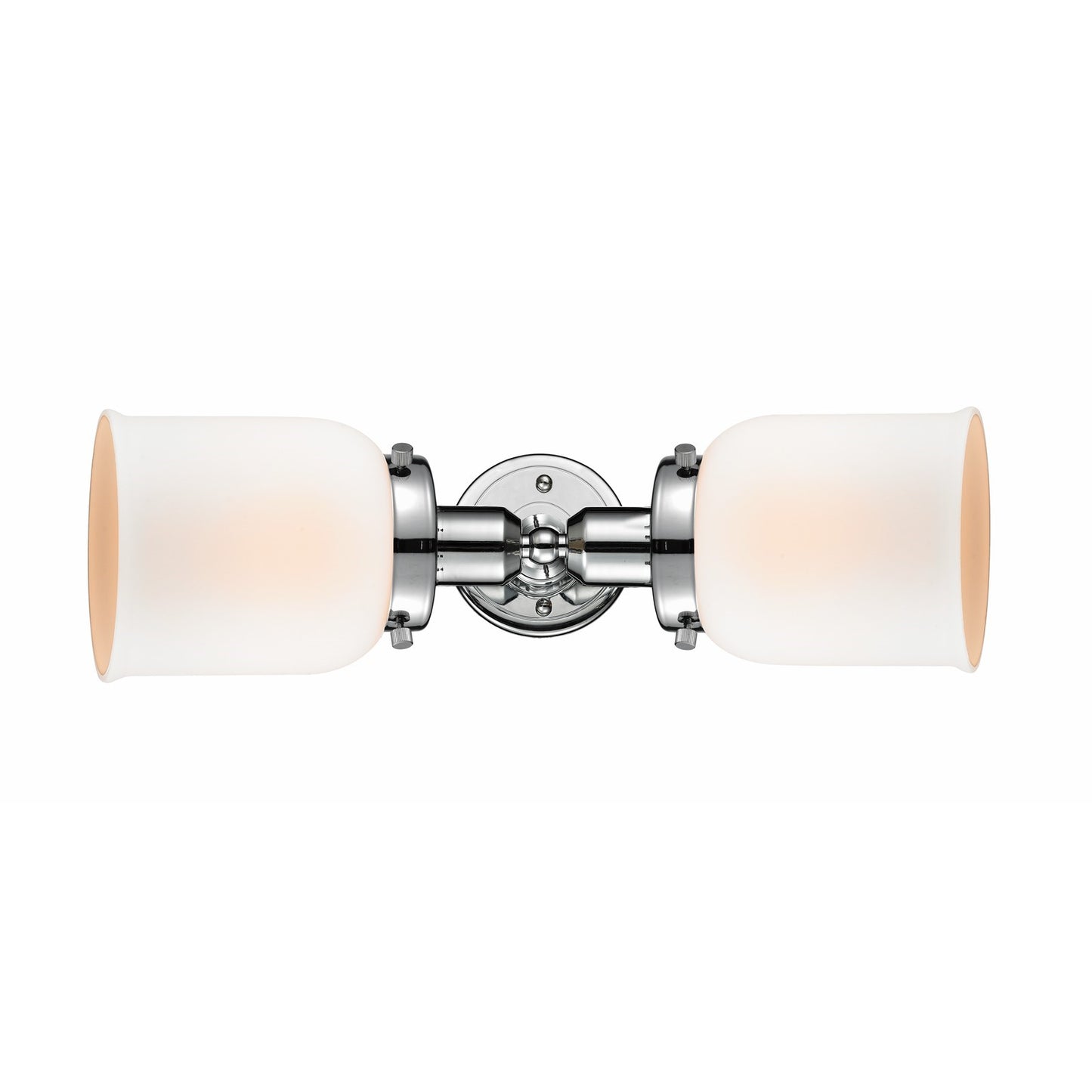 Innovations Bell 18.5in 2-Light Bath Vanity Light | Industrial Polished Chrome and Matte White Frosted Glass | Bathroom Vanity | Model 900H-2W-PC-G51