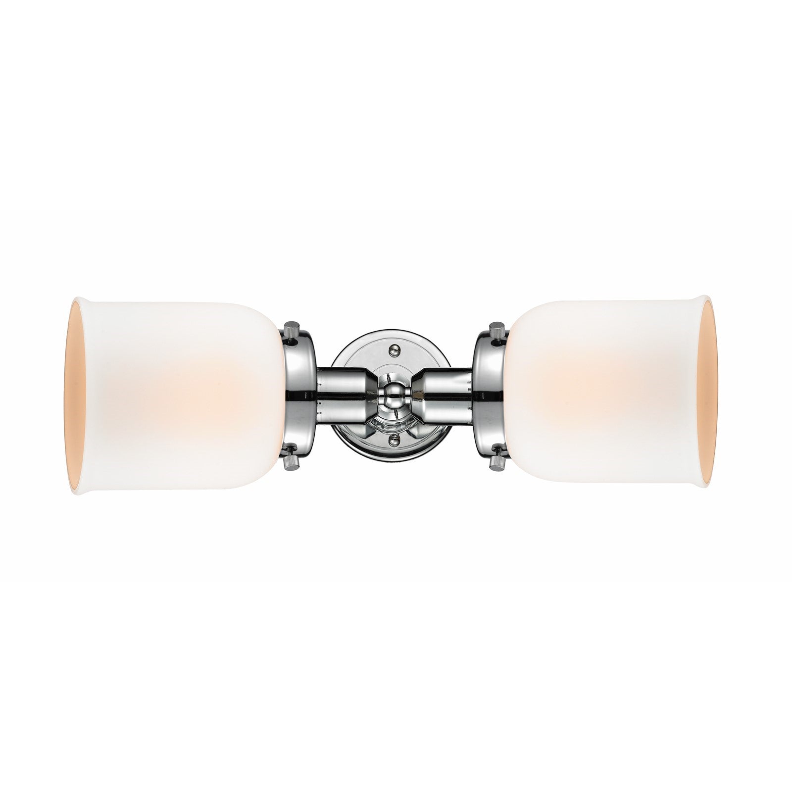 Innovations Bell 18.5in 2-Light LED Bath Vanity Light | Industrial Polished Chrome and Matte White Frosted Glass | Bathroom | Model 900H-2W-PC-G51-LED