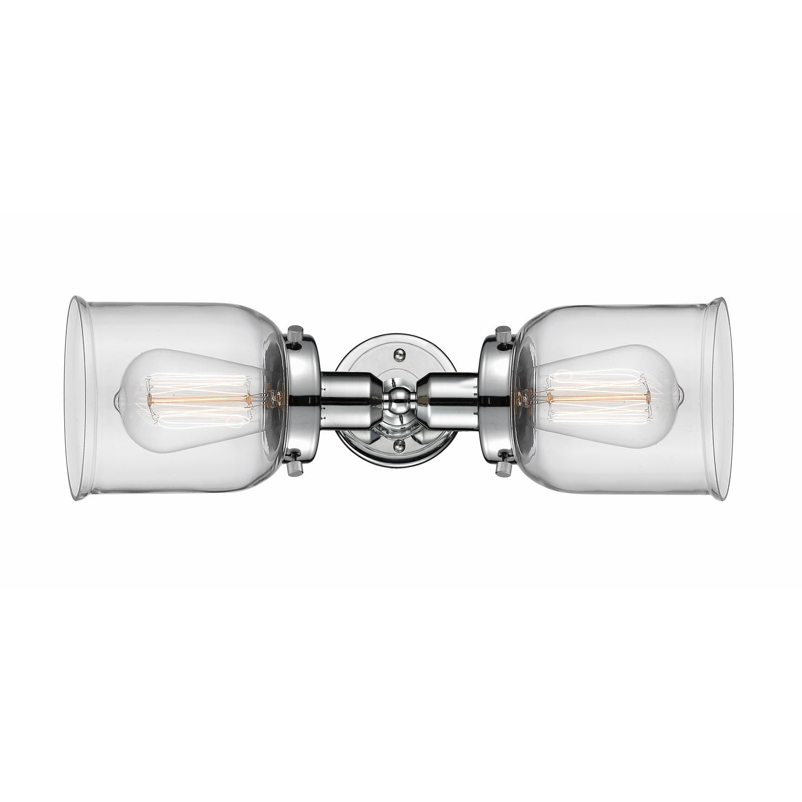 Innovations Bell 18.5in 2-Light Bath Vanity Light | Industrial Polished Chrome and Clear Glass | Bathroom Vanity | 18.5 x 5 in | Model 900H-2W-PC-G52