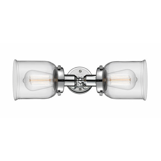 Innovations Bell 18.5in 2-Light LED Bath Vanity Light | Industrial Polished Chrome and Clear Glass | Bathroom Vanity | Model 900H-2W-PC-G52-LED