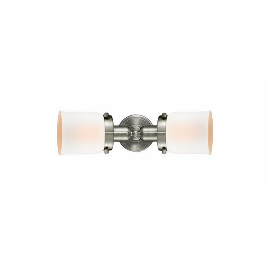 Innovations Bell 18.5in 2-Light Bath Vanity Light | Industrial Brushed Satin Nickel Steel and Matte White Frosted Glass | Bathroom | Model 900H-2W-SN-G51