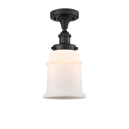 Innovations Canton 6in 1-Light Semi-Flush Mount | Modern Contempo Oil Rubbed Bronze Steel and Matte White Frosted Glass | Hallway & | Model 916-1C-OB-G181