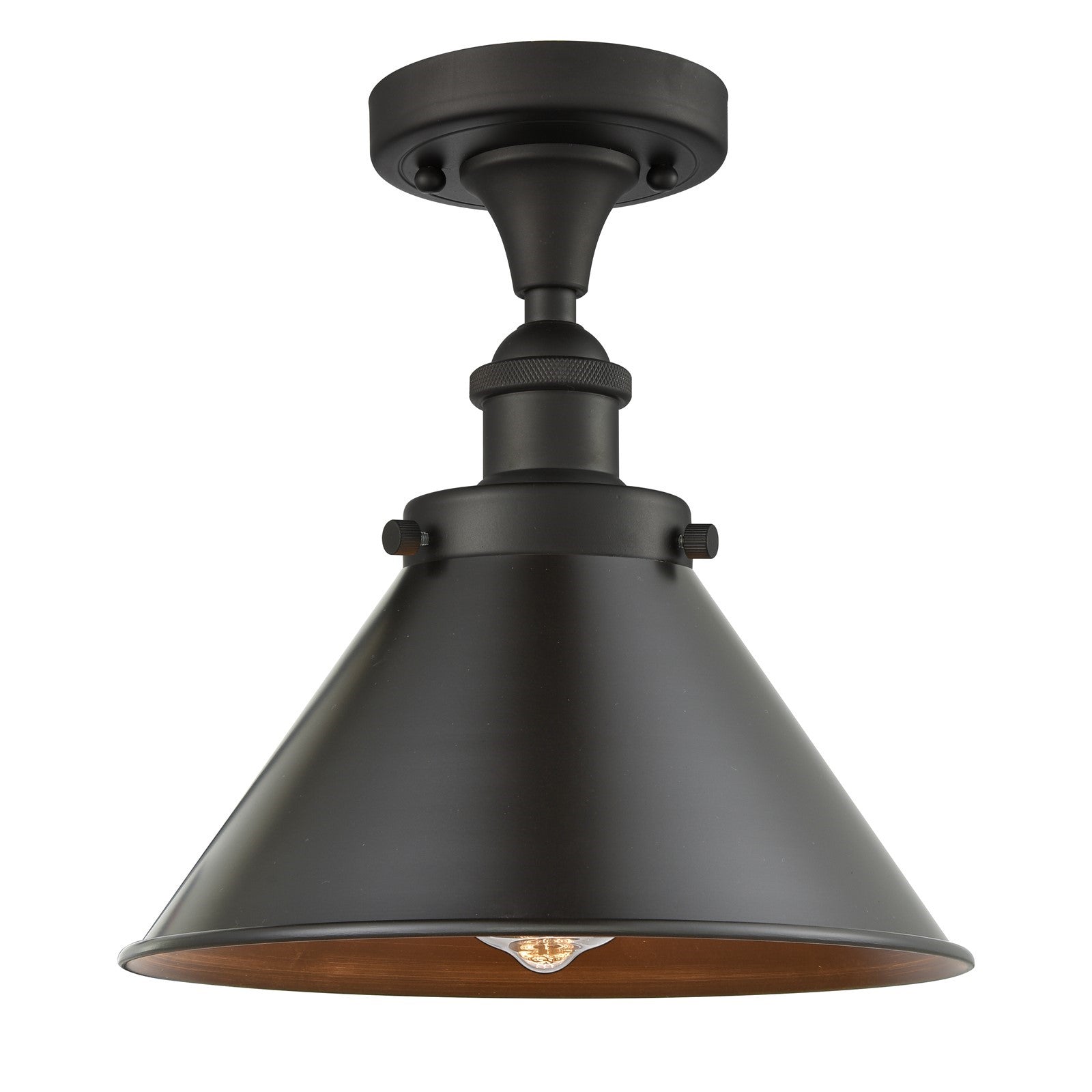 Innovations Briarcliff 10in 1-Light Semi-Flush Mount | Industrial Oil Rubbed Bronze Metal Shade | Entryway & Hallway | 10 x 9 in | Model 916-1C-OB-M10-OB