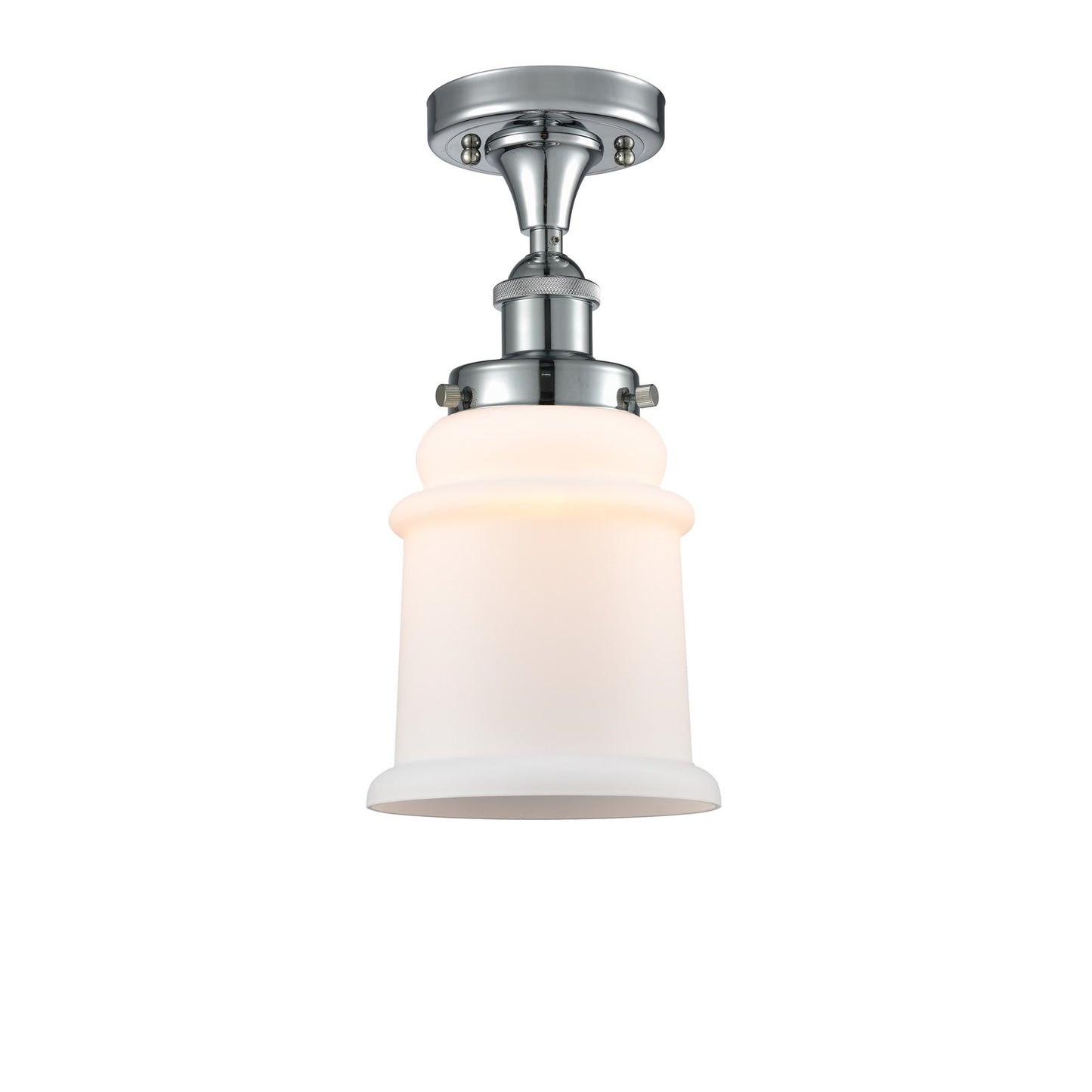 Innovations Canton 6in 1-Light Semi-Flush Mount | Modern Contempo Polished Chrome and Matte White Frosted Glass | Hallway & | Model 916-1C-PC-G181