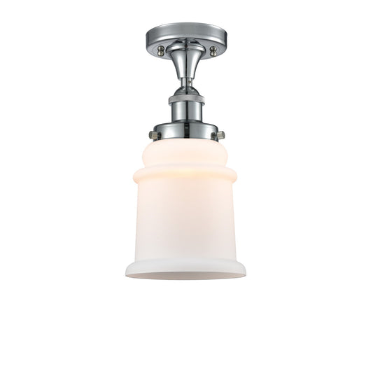 Innovations Canton 6in 1-Light Semi-Flush Mount | Modern Contempo Polished Chrome and Matte White Frosted Glass | Hallway & | Model 916-1C-PC-G181