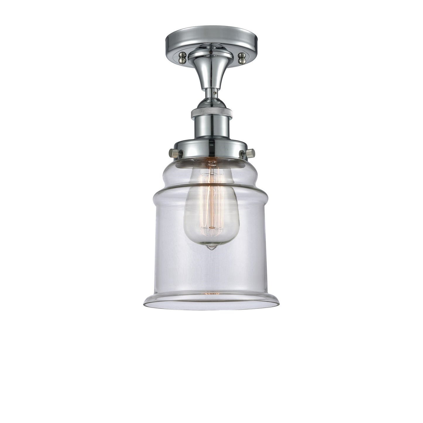 Innovations Canton 6in 1-Light Semi-Flush Mount | Modern Contempo Polished Chrome and Clear Glass | Hallway & Bathroom | Model 916-1C-PC-G182