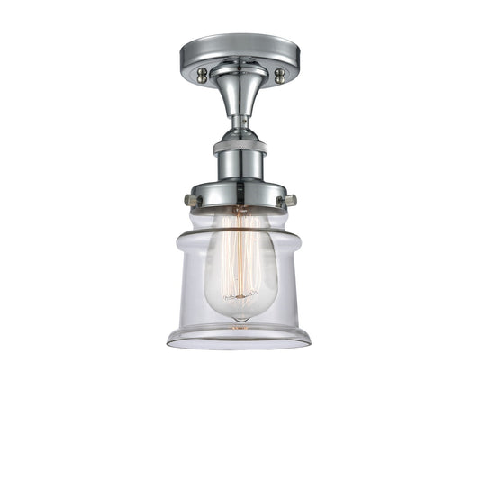 Innovations Canton 5.25in 1-Light Semi-Flush Mount | Modern Transitional Polished Chrome and Clear Glass | Entryway & Hallway | Model 916-1C-PC-G182S